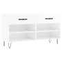 Glossy white engineered wood shoe bench 102x35x55 cm by vidaXL, Shoe racks and shoe organizers - Ref: Foro24-829734, Price: 5...