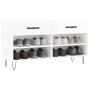 Glossy white engineered wood shoe bench 102x35x55 cm by vidaXL, Shoe racks and shoe organizers - Ref: Foro24-829734, Price: 5...