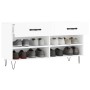 Glossy white engineered wood shoe bench 102x35x55 cm by vidaXL, Shoe racks and shoe organizers - Ref: Foro24-829734, Price: 5...