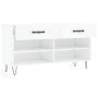 Glossy white engineered wood shoe bench 102x35x55 cm by vidaXL, Shoe racks and shoe organizers - Ref: Foro24-829734, Price: 5...