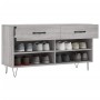 Banco zapatero madera de ingeniería gris Sonoma 102x35x55 cm de vidaXL, Zapateros y organizadores de calzado - Ref: Foro24-82...