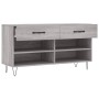 Banco zapatero madera de ingeniería gris Sonoma 102x35x55 cm de vidaXL, Zapateros y organizadores de calzado - Ref: Foro24-82...