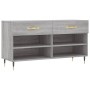 Banco zapatero madera de ingeniería gris Sonoma 102x35x55 cm de vidaXL, Zapateros y organizadores de calzado - Ref: Foro24-82...