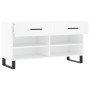 White engineered wood shoe bench 102x35x55 cm by vidaXL, Shoe racks and shoe organizers - Ref: Foro24-829764, Price: 60,91 €,...