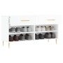 Glossy white engineered wood shoe bench 102x35x55 cm by vidaXL, Shoe racks and shoe organizers - Ref: Foro24-829726, Price: 5...