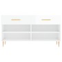 Glossy white engineered wood shoe bench 102x35x55 cm by vidaXL, Shoe racks and shoe organizers - Ref: Foro24-829726, Price: 5...