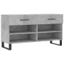 Banco zapatero madera de ingeniería gris hormigón 102x35x55 cm de vidaXL, Zapateros y organizadores de calzado - Ref: Foro24-...