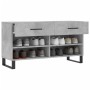 Banco zapatero madera de ingeniería gris hormigón 102x35x55 cm de vidaXL, Zapateros y organizadores de calzado - Ref: Foro24-...