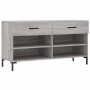 Banco zapatero madera de ingeniería gris Sonoma 102x35x55 cm de vidaXL, Zapateros y organizadores de calzado - Ref: Foro24-82...