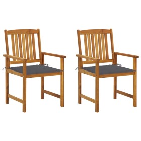 Garden chairs 2 units solid acacia wood and cushions by vidaXL, Garden chairs - Ref: Foro24-3061167, Price: 142,99 €, Discoun...