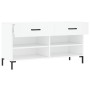 White engineered wood shoe bench 102x35x55 cm by vidaXL, Shoe racks and shoe organizers - Ref: Foro24-829740, Price: 57,12 €,...