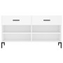 White engineered wood shoe bench 102x35x55 cm by vidaXL, Shoe racks and shoe organizers - Ref: Foro24-829740, Price: 57,12 €,...