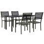 5-piece garden dining set, black steel and textilene by vidaXL, Garden sets - Ref: Foro24-3200730, Price: 329,99 €, Discount: %