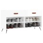 Engineered wood white gloss shoemaker bench 102x35x55 cm by vidaXL, Shoe racks and shoe organizers - Ref: Foro24-829710, Pric...