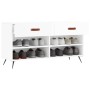 Engineered wood white gloss shoemaker bench 102x35x55 cm by vidaXL, Shoe racks and shoe organizers - Ref: Foro24-829710, Pric...