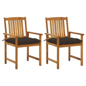 Garden chairs with cushions 2 units solid acacia wood by vidaXL, Garden chairs - Ref: Foro24-3061213, Price: 135,99 €, Discou...