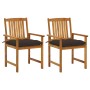 Garden chairs with cushions 2 units solid acacia wood by vidaXL, Garden chairs - Ref: Foro24-3061213, Price: 135,99 €, Discou...