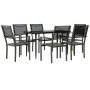 Garden dining set 7 pieces steel and black textilene by vidaXL, Garden sets - Ref: Foro24-3200721, Price: 363,79 €, Discount: %