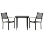 3-piece garden dining set, black steel and textilene by vidaXL, Garden sets - Ref: Foro24-3200718, Price: 169,96 €, Discount: %