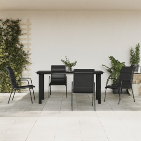 Garden dining set 5 pieces steel and black textilene by vidaXL, Garden sets - Ref: Foro24-3200714, Price: 372,99 €, Discount: %