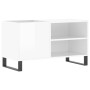 Glossy white engineered wood record cabinet 85x38x48 cm by vidaXL, CD and DVD storage - Ref: Foro24-831710, Price: 65,35 €, D...