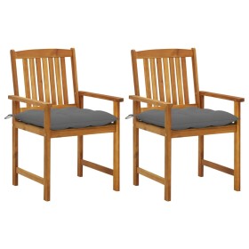 Garden chairs with cushions 2 units solid acacia wood by vidaXL, Garden chairs - Ref: Foro24-3061199, Price: 135,99 €, Discou...