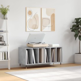 Concrete gray plywood disc cabinet 100x38x48 cm by vidaXL, CD and DVD storage - Ref: Foro24-831744, Price: 68,49 €, Discount: %