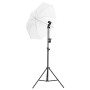 Photographic studio kit with set of lights, background and