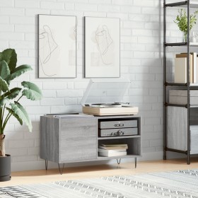 Sonoma gray engineered wood record cabinet 85x38x48 cm by vidaXL, CD and DVD storage - Ref: Foro24-831706, Price: 54,99 €, Di...