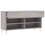 Banco zapatero madera de ingeniería gris Sonoma 102x35x55 cm de vidaXL, Zapateros y organizadores de calzado - Ref: Foro24-82...