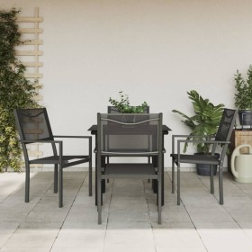 Garden dining set 5 pieces steel and black textilene by vidaXL, Garden sets - Ref: Foro24-3200727, Price: 234,99 €, Discount: %