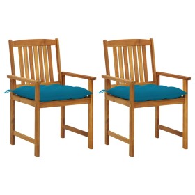 Garden chairs with cushions 2 units solid acacia wood by vidaXL, Garden chairs - Ref: Foro24-3061205, Price: 133,99 €, Discou...