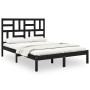 Estructura de cama de madera maciza negra 140x190 cm de vidaXL, Camas y somieres - Ref: Foro24-3105934, Precio: 153,54 €, Des...