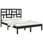 Estructura de cama de madera maciza negra 140x190 cm de vidaXL, Camas y somieres - Ref: Foro24-3105934, Precio: 153,54 €, Des...