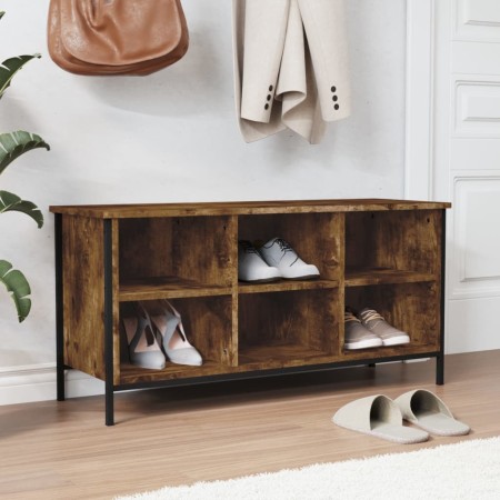 Smoked oak plywood shoe cabinet 100x35x50 cm by vidaXL, Shoe racks and shoe organizers - Ref: Foro24-831840, Price: 40,99 €, ...