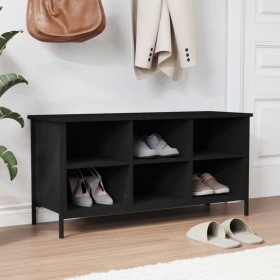 Black plywood shoe cabinet 100x35x50 cm by vidaXL, Shoe racks and shoe organizers - Ref: Foro24-831838, Price: 51,95 €, Disco...