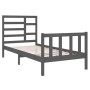 Estructura de cama individual madera maciza gris 75x190 cm de vidaXL, Camas y somieres - Ref: Foro24-3105887, Precio: 107,38 ...