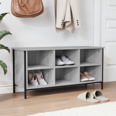 Mueble zapatero madera contrachapada gris Sonoma 100x35x50 cm de vidaXL, Zapateros y organizadores de calzado - Ref: Foro24-8...