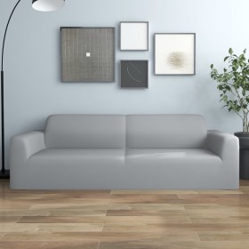 Funda elástica para sillón de 3 plazas poliéster jersey gris de vidaXL, Fundas - Ref: Foro24-332942, Precio: 28,42 €, Descuen...