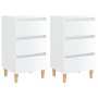 Nightstand wooden legs 2 pcs glossy white 40x35x69 cm by vidaXL, Nightstands - Ref: Foro24-805900, Price: 107,29 €, Discount: %