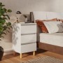 Nightstand wooden legs 2 pcs glossy white 40x35x69 cm by vidaXL, Nightstands - Ref: Foro24-805900, Price: 107,29 €, Discount: %