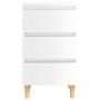 Nightstand wooden legs 2 pcs glossy white 40x35x69 cm by vidaXL, Nightstands - Ref: Foro24-805900, Price: 107,29 €, Discount: %