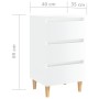 Nightstand wooden legs 2 pcs glossy white 40x35x69 cm by vidaXL, Nightstands - Ref: Foro24-805900, Price: 107,29 €, Discount: %