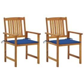 Garden chairs with cushions, 2 units, solid acacia wood by vidaXL, Garden chairs - Ref: Foro24-3061187, Price: 142,99 €, Disc...