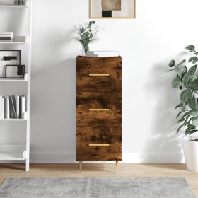 Smoked oak engineered wood sideboard 34.5x34x90 cm by vidaXL, Sideboards - Ref: Foro24-828593, Price: 66,99 €, Discount: %