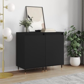 2 black engineered wood sideboards 40x35x70 cm by vidaXL, Sideboards - Ref: Foro24-831039, Price: 69,70 €, Discount: %