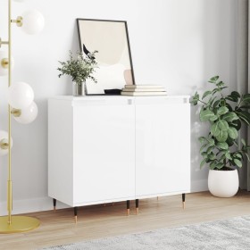 Sideboards 2 pcs glossy white engineered wood 40x35x70 cm by vidaXL, Sideboards - Ref: Foro24-831041, Price: 66,36 €, Discoun...