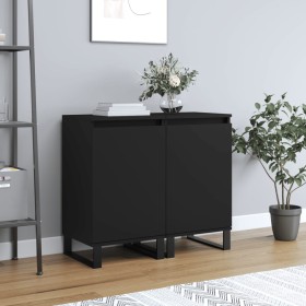 Sideboards 2 pcs black engineered wood 40x35x70 cm by vidaXL, Sideboards - Ref: Foro24-831071, Price: 73,33 €, Discount: %