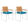 Garden chairs with cushions 2 pcs solid acacia wood and steel by vidaXL, Garden chairs - Ref: Foro24-3061507, Price: 261,67 €...