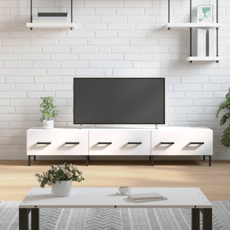 White engineered wood TV cabinet 150x36x30 cm by vidaXL, TV Furniture - Ref: Foro24-829156, Price: 94,69 €, Discount: %